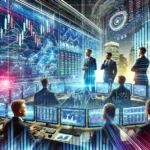DALL·E 2025-03-10 23.41.19 - A dynamic stock market scene featuring a digital trading floor with large screens displaying financial charts, stock prices, and graphs. Traders are a